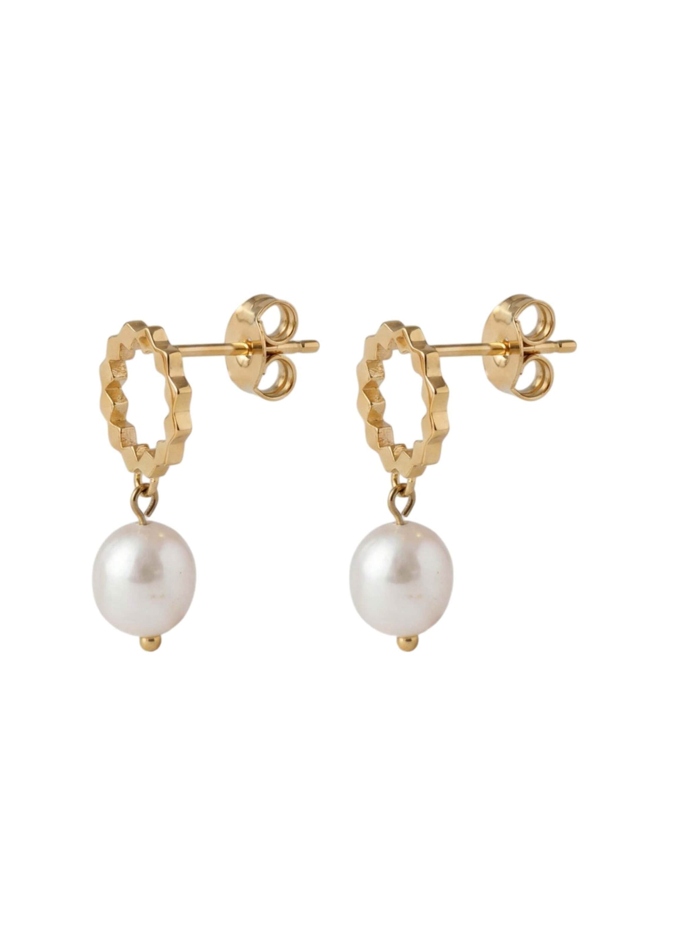 PURELEI - Pendientes 'Aura Pearl' en oro: frente