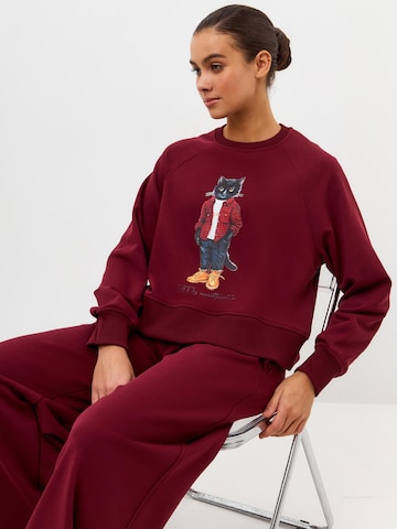 Cat e Lolette Sweatshirt 'Country Cat' in Rood
