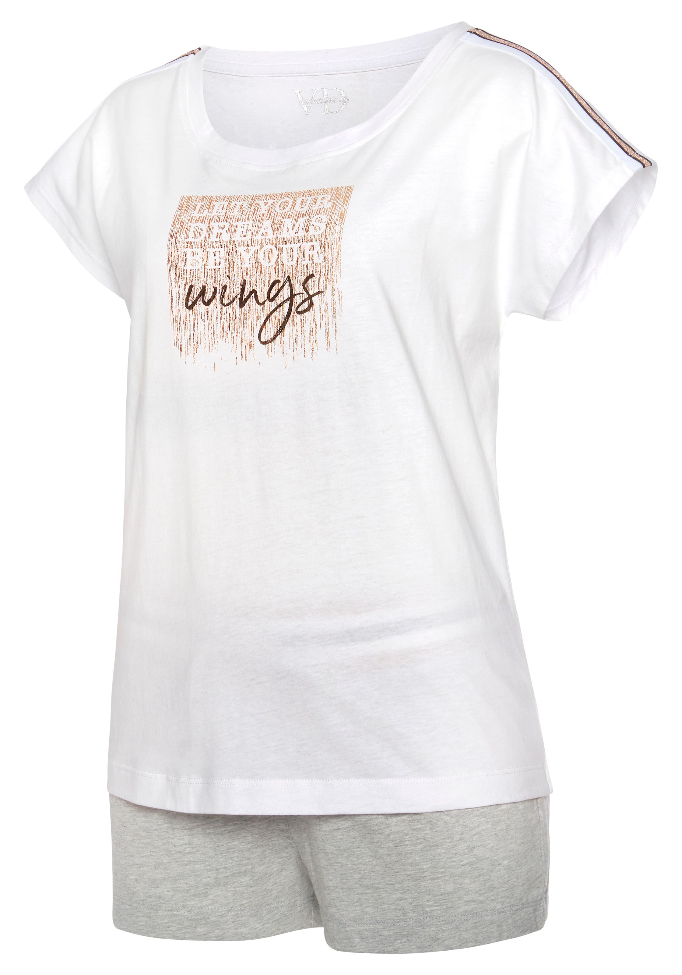 VIVANCE Pyjamashortsit 'Dreams' värissä valkoinen