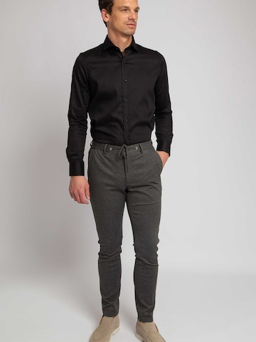 Suitable Slimfit Pantalon in Grijs: voorkant