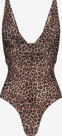 Hunkemöller Triangle Swimsuit 'Luxe' in Brown: front