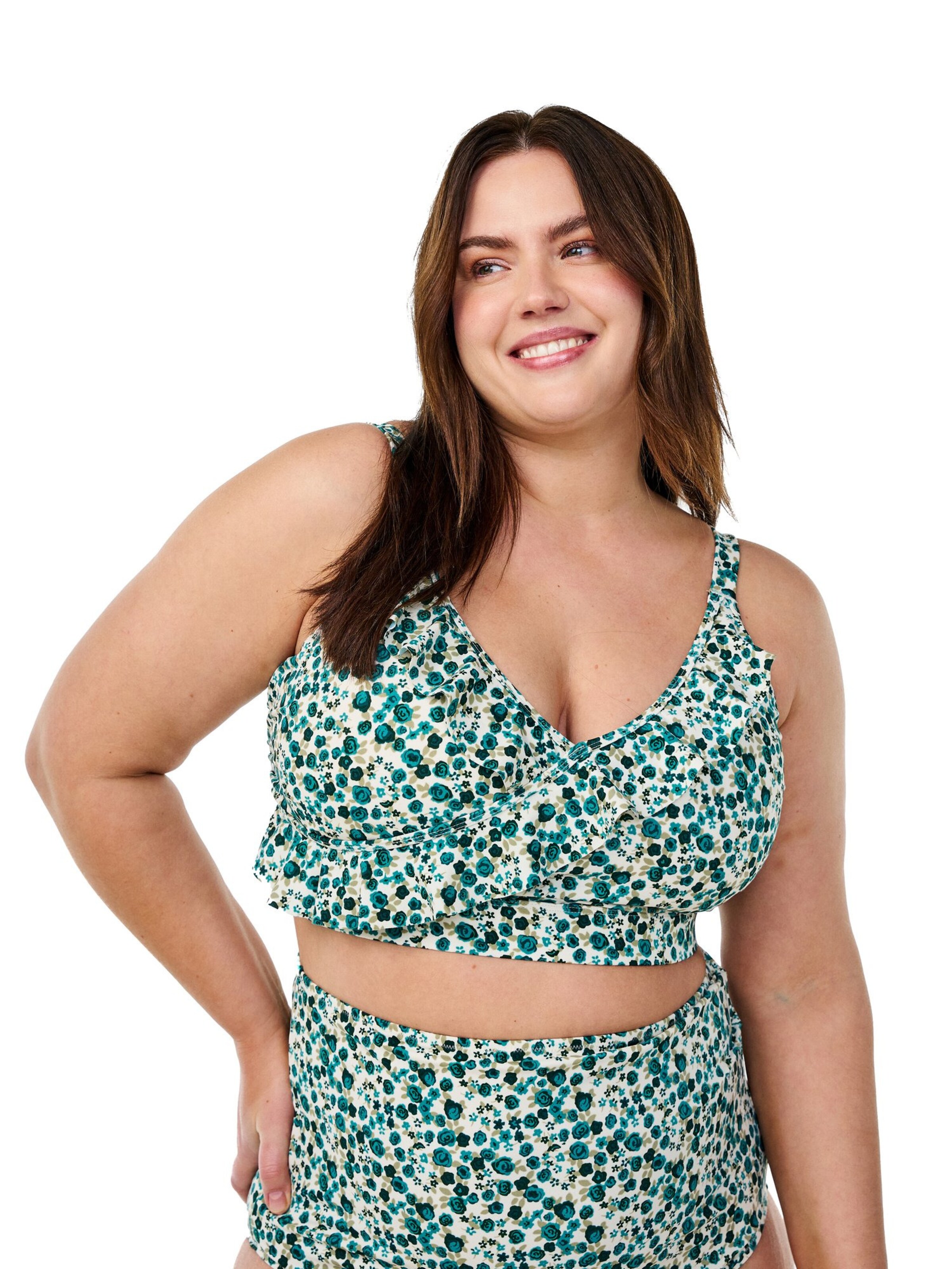 Swim by Zizzi Push-up Τοπ μπικίνι 'Katrin' σε μπλε