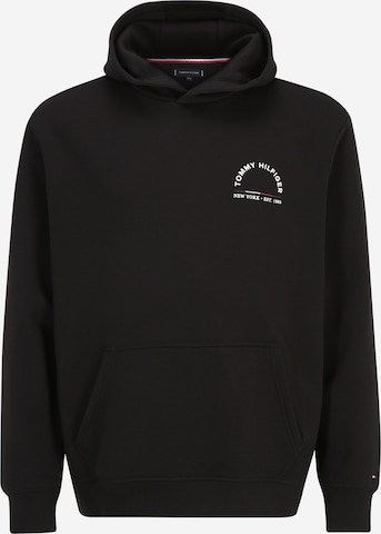 Tommy Hilfiger Big & Tall Sweatshirt in Black: front