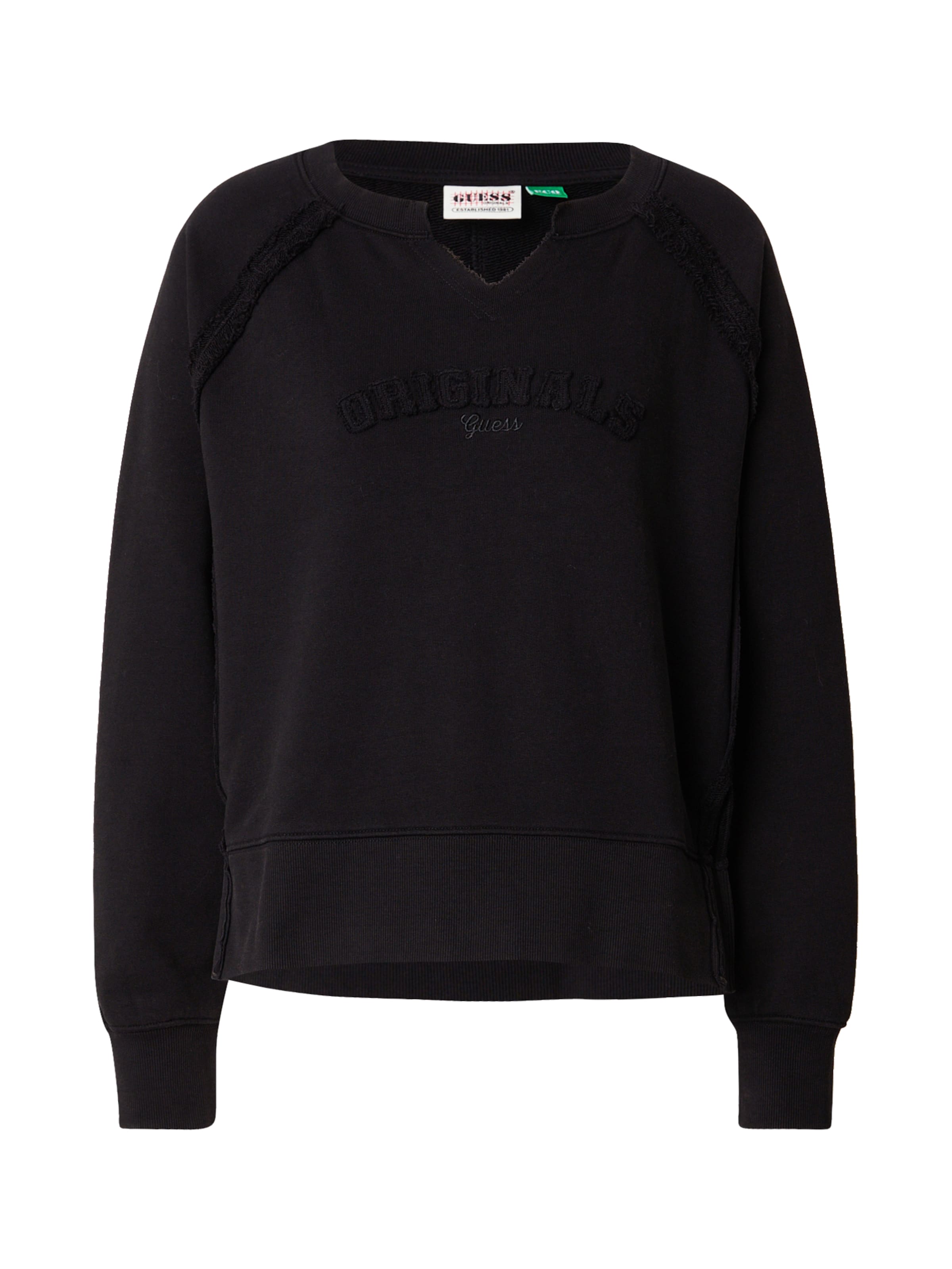 GUESS Originals Sweatshirt in Black: front