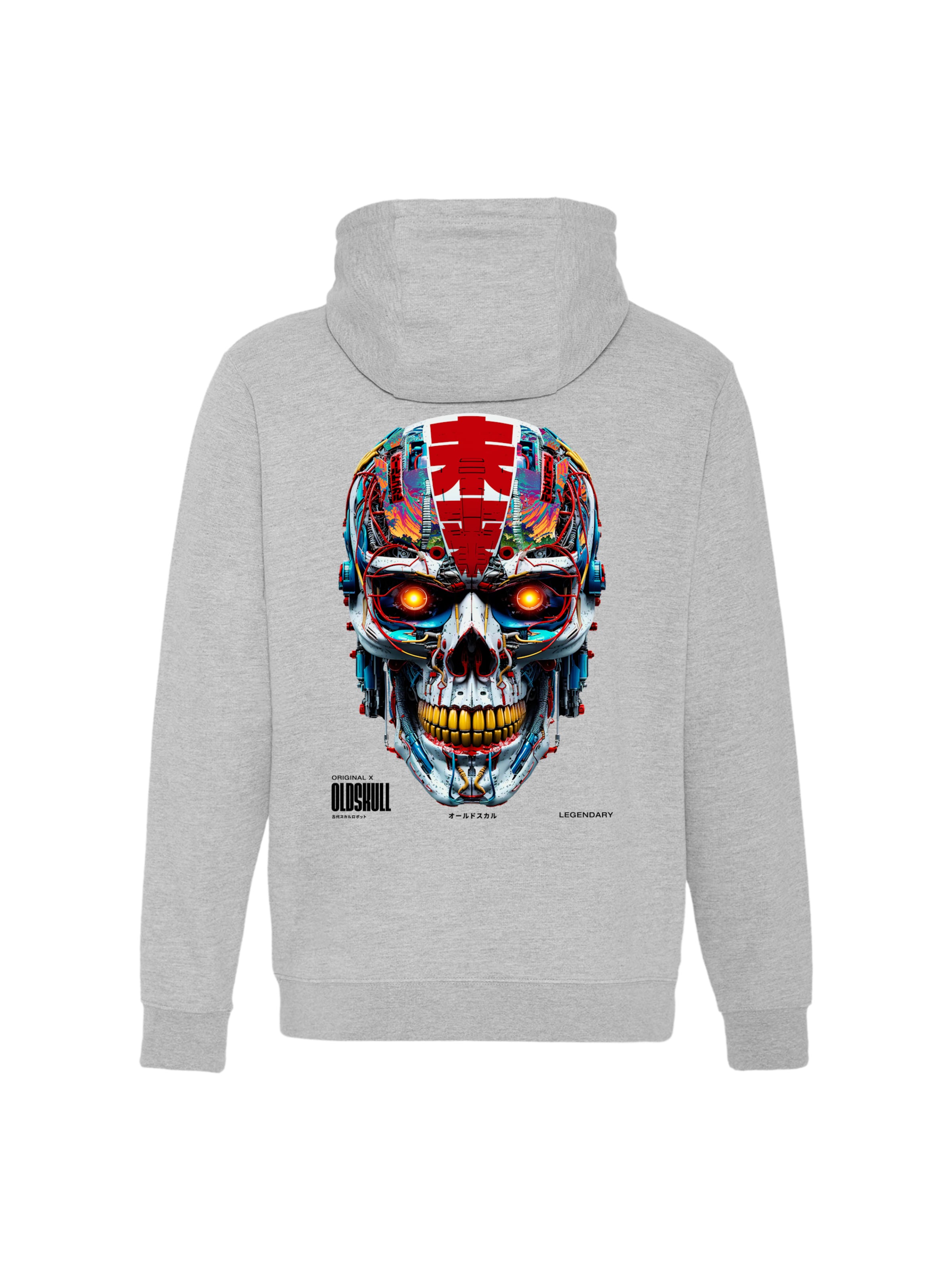 Oldskull Sweatshirt 'Xtreme Vivid Skull' in Grau: Vorderseite