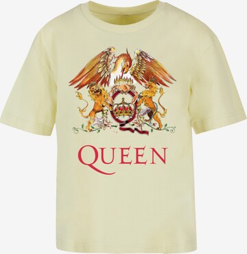 F4NT4STIC Shirt 'Queen Classic Crest' in Geel: voorkant