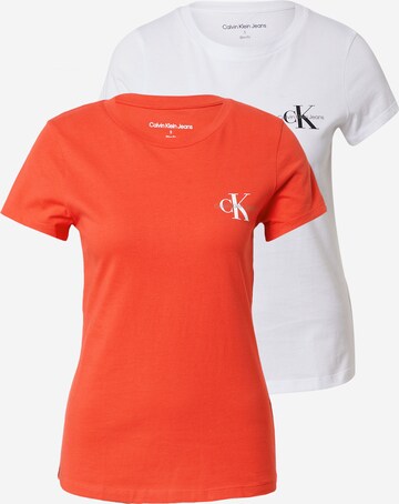 Maglietta di Calvin Klein Jeans in arancione: frontale