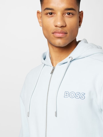 BOSS Orange Zip-Up Hoodie 'Zelogox' in Blue