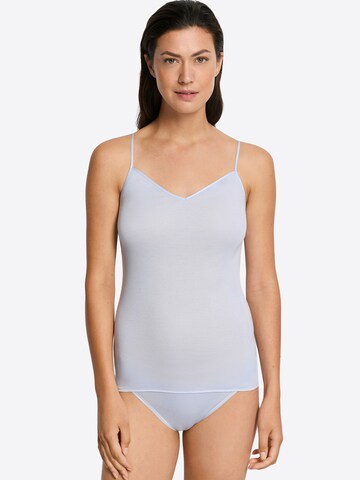 Hanro Spaghettitop ' Cotton Seamless ' in Blau: Vorderseite