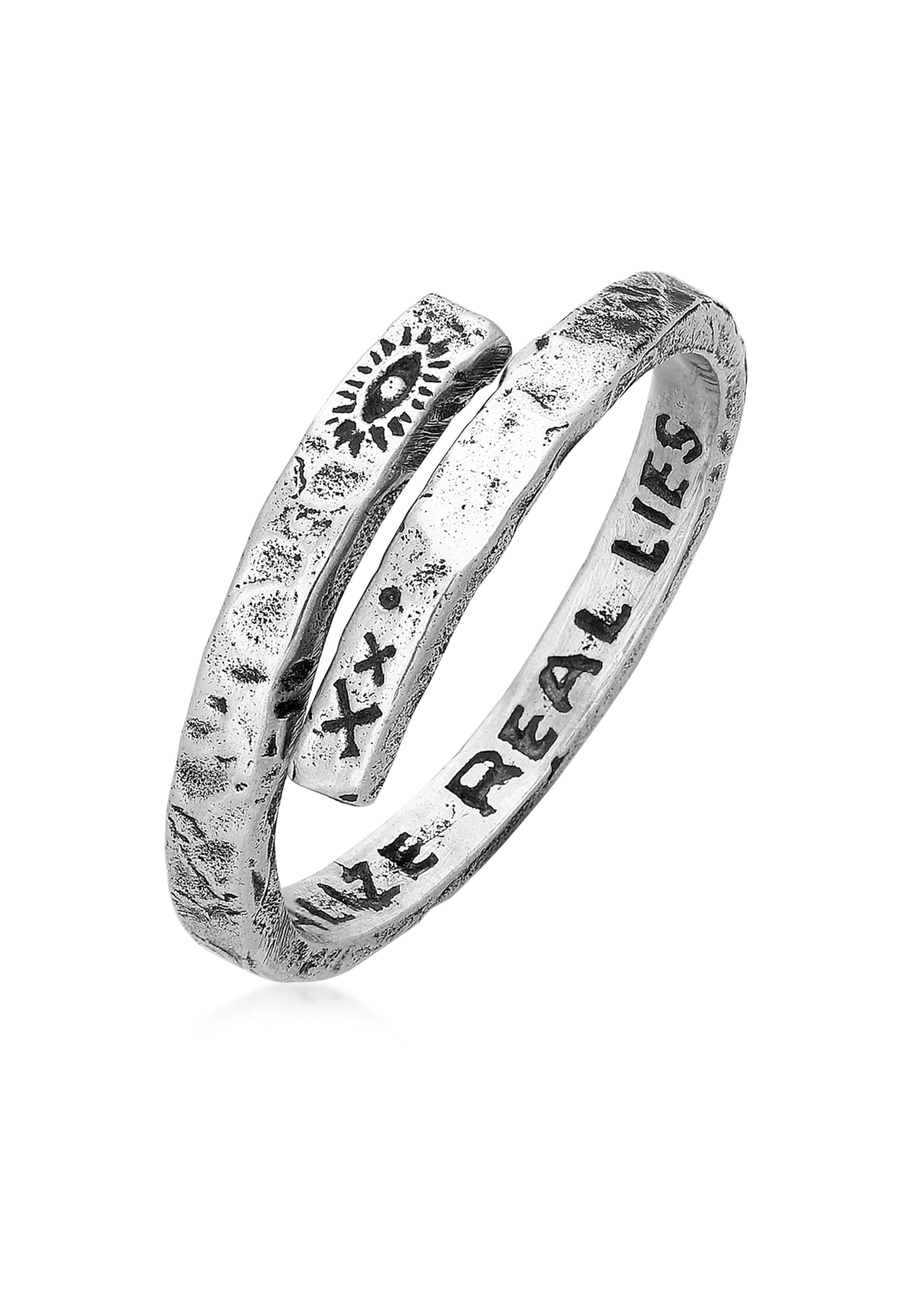 Anello 'Evil Eye' di Haze&Glory in argento: frontale