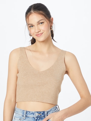 Tops en tricot Karo Kauer en beige : devant