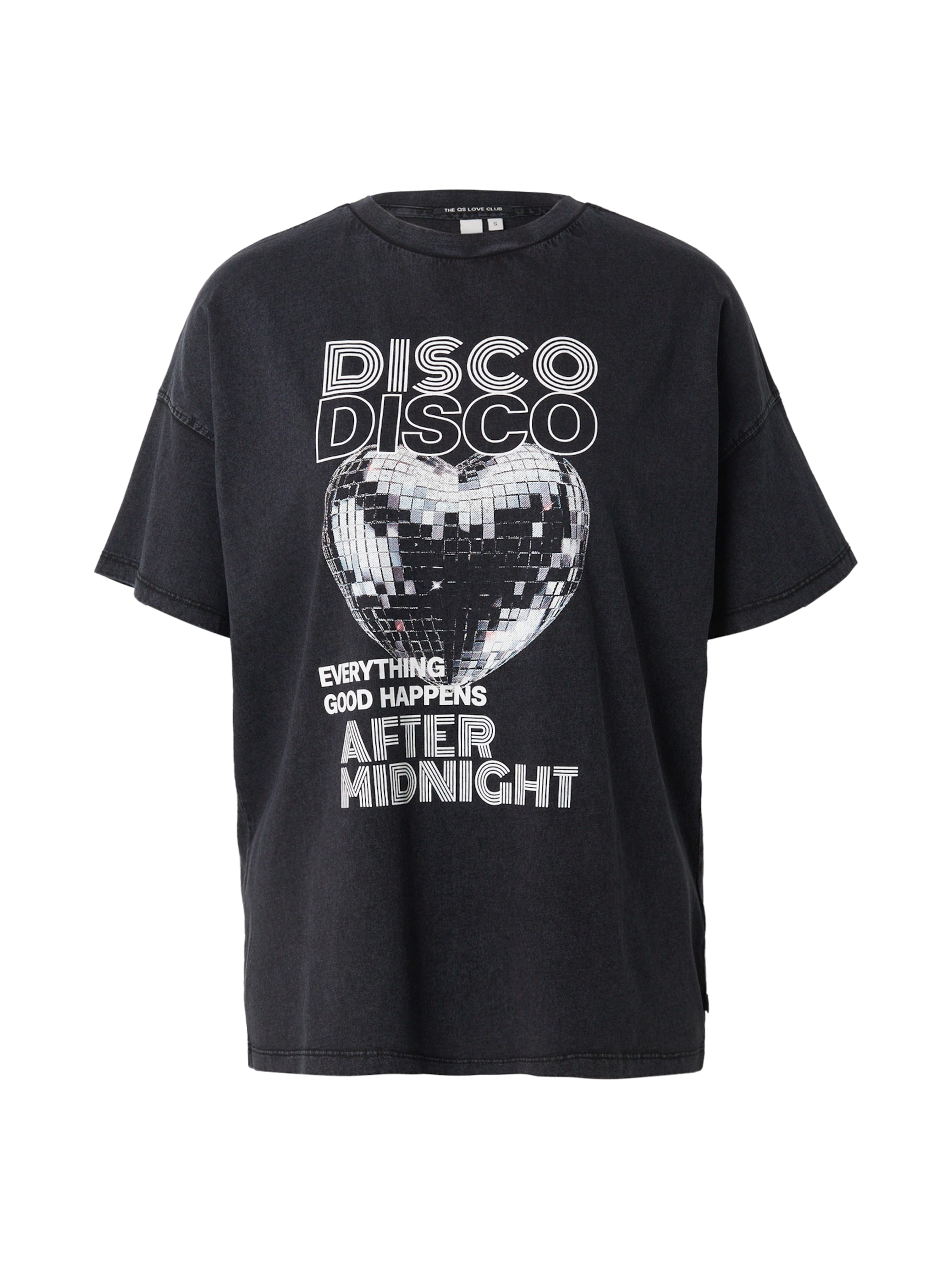 T-shirt QS en noir : devant