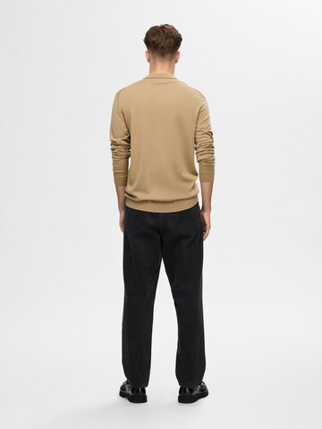 Pull-over 'SLHTray' SELECTED HOMME en marron