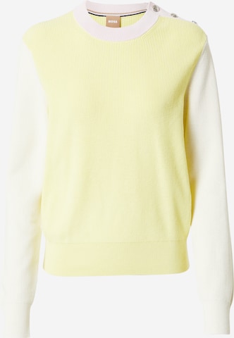 BOSS Black Sweater in Yellow: front