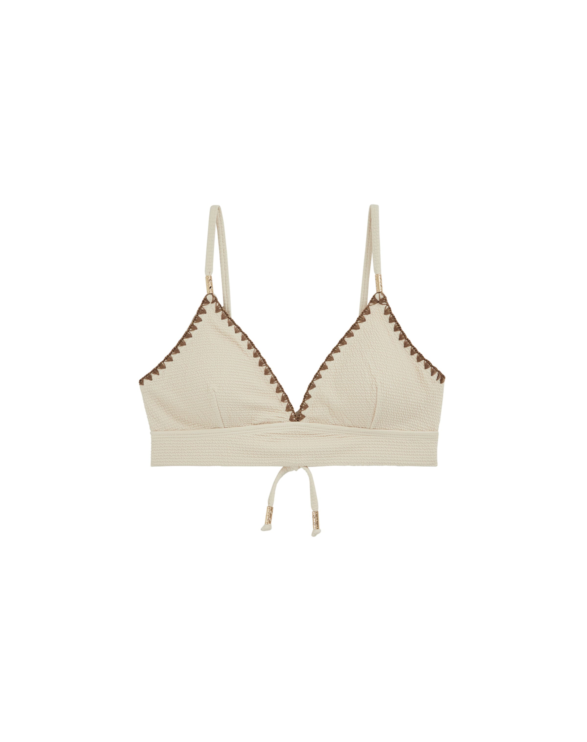 WE Fashion Triangel Bikinitop in Beige: Vorderseite