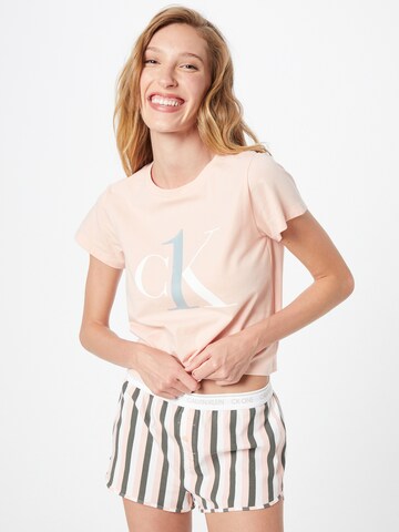 Calvin Klein Underwear Short Pajama Set in Orange: front