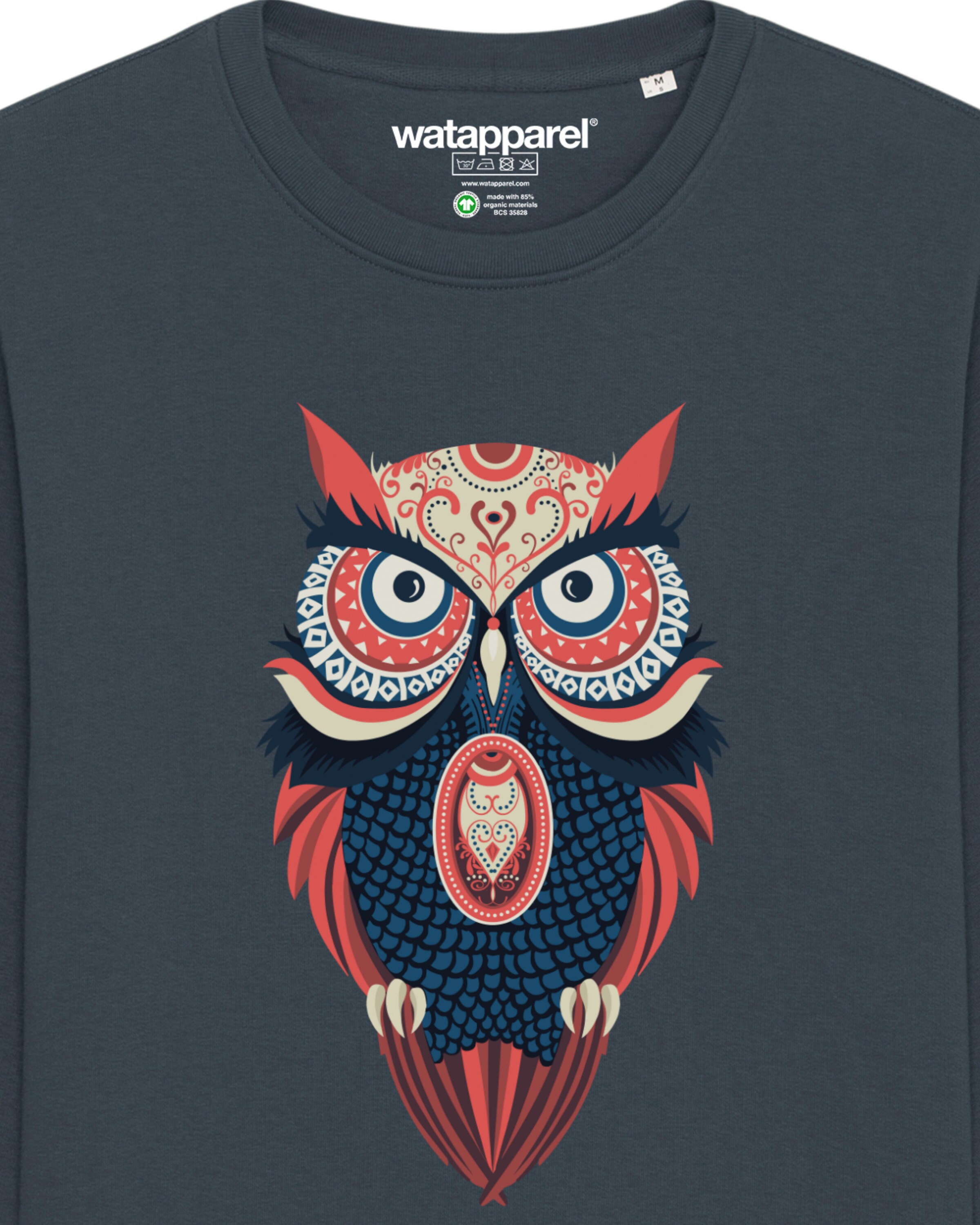 Watapparel Sweatshirt ' Colorful Owl ' in Grey