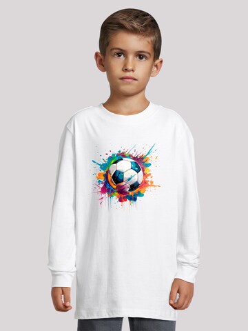 T-Shirt 'Bunte Fußball Grafik' F4NT4STIC en blanc : devant