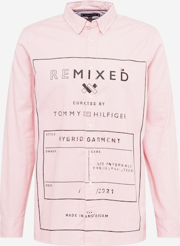 Tommy Remixed Button Up Shirt in Pink: front