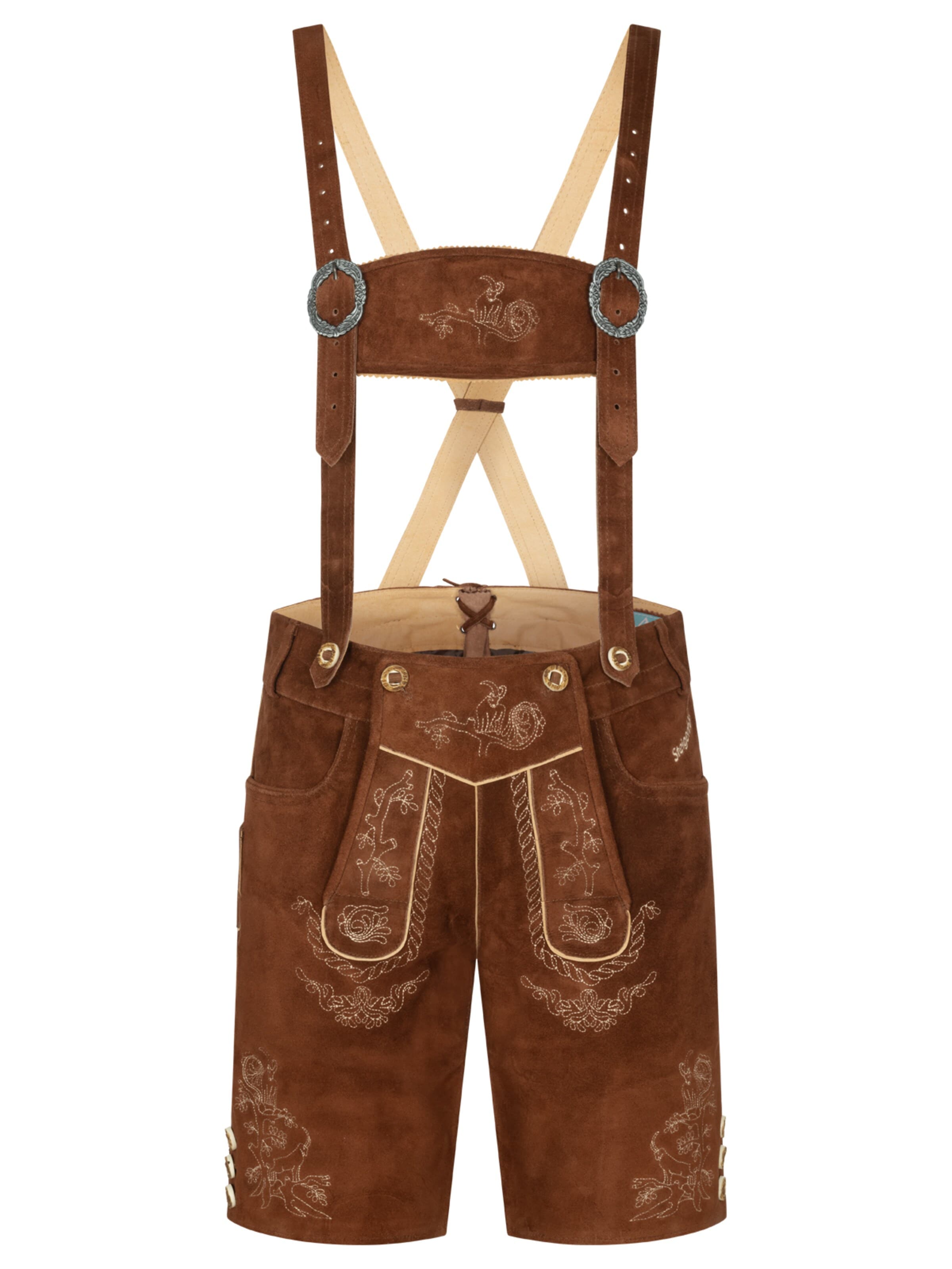Steigenhöfer Regular Trachtenhose 'Lederhose Herren "Ludwig"'‌‌‌‌‌‌‌‌‌ in Braun: Vorderseite