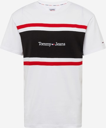 balts Tommy Jeans T-Krekls: no priekšpuses