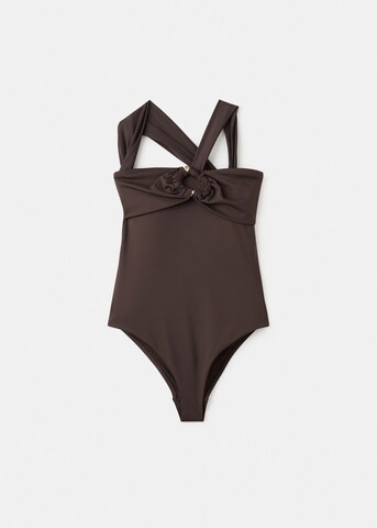 MANGO Bralette Swimsuit in Brown