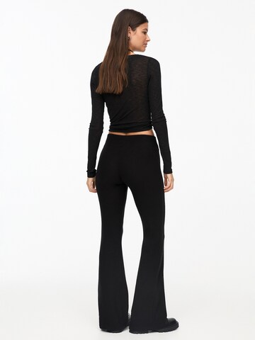 Pull&Bear Flared Trousers in Black