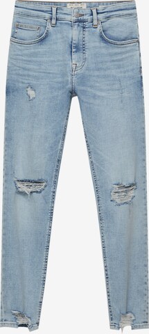 Pull&Bear Skinny Jeans in Blauw: voorkant