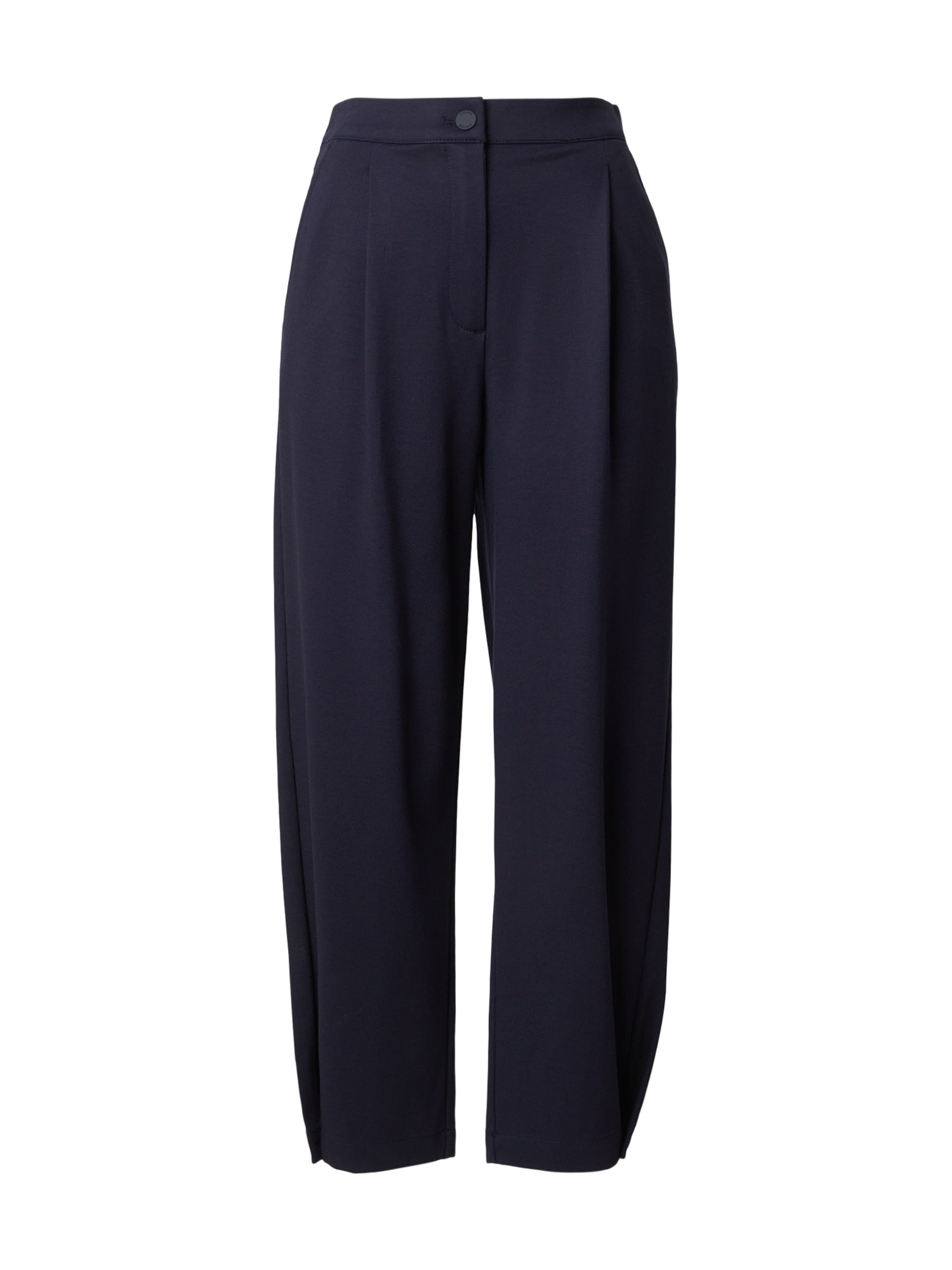 s.Oliver - Tapered Calças com pregas em azul: frente