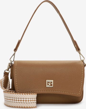Sac bandoulière Suri Frey en marron : devant