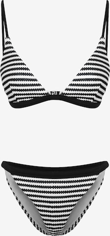 TrendyolTrokutasti Bikini - crna boja: prednji dio