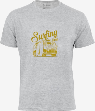 Cotton Prime Shirt 'Surf Tme Urlaub Meer Ozean' in Grey: front