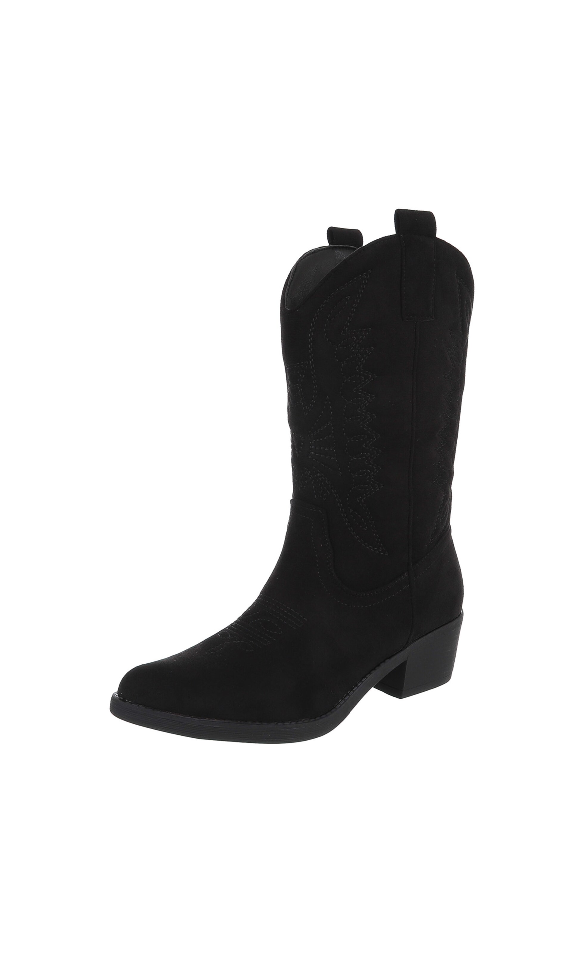 Ital-Design Cowboystiefel in Schwarz: Vorderseite