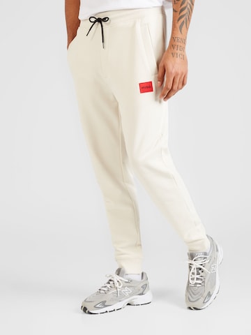 HUGO Red Tapered Pants 'Doak' in White: front