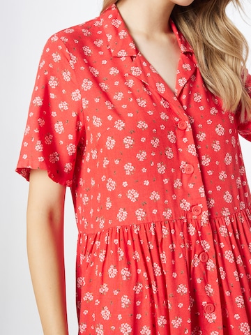 Monki Shirt Dress in Red