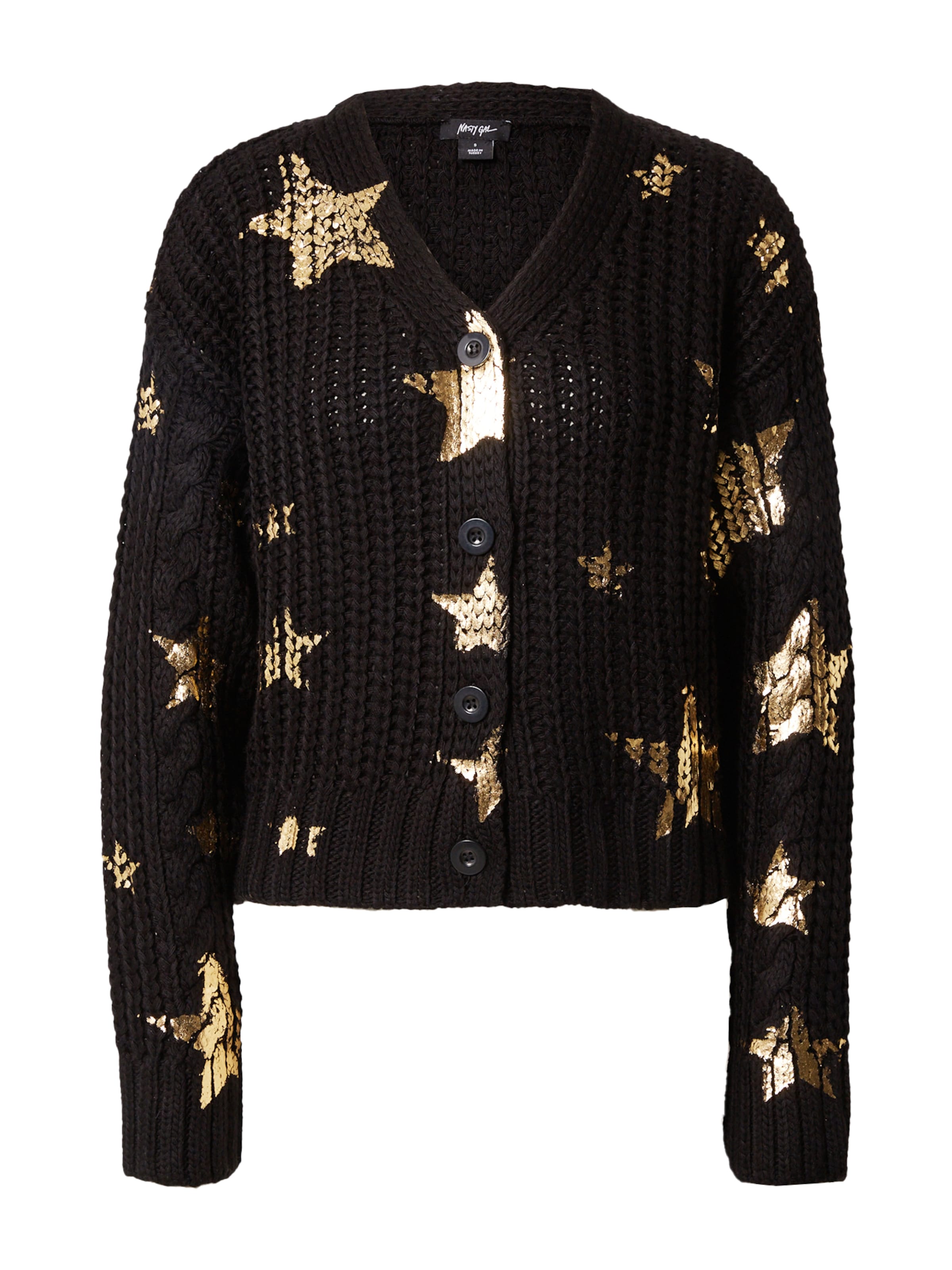 Nasty Gal Pletena jopa | črna barva: sprednja stran