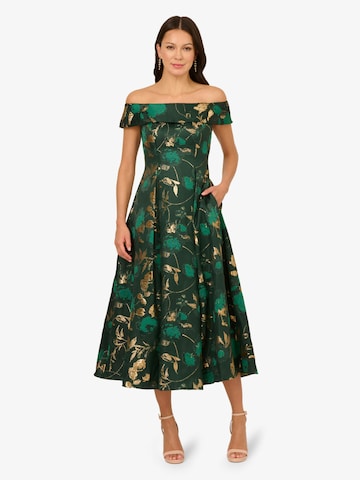 Adrianna Papell Cocktail dress 'Off Shoulder Midi Dress' in Green: front