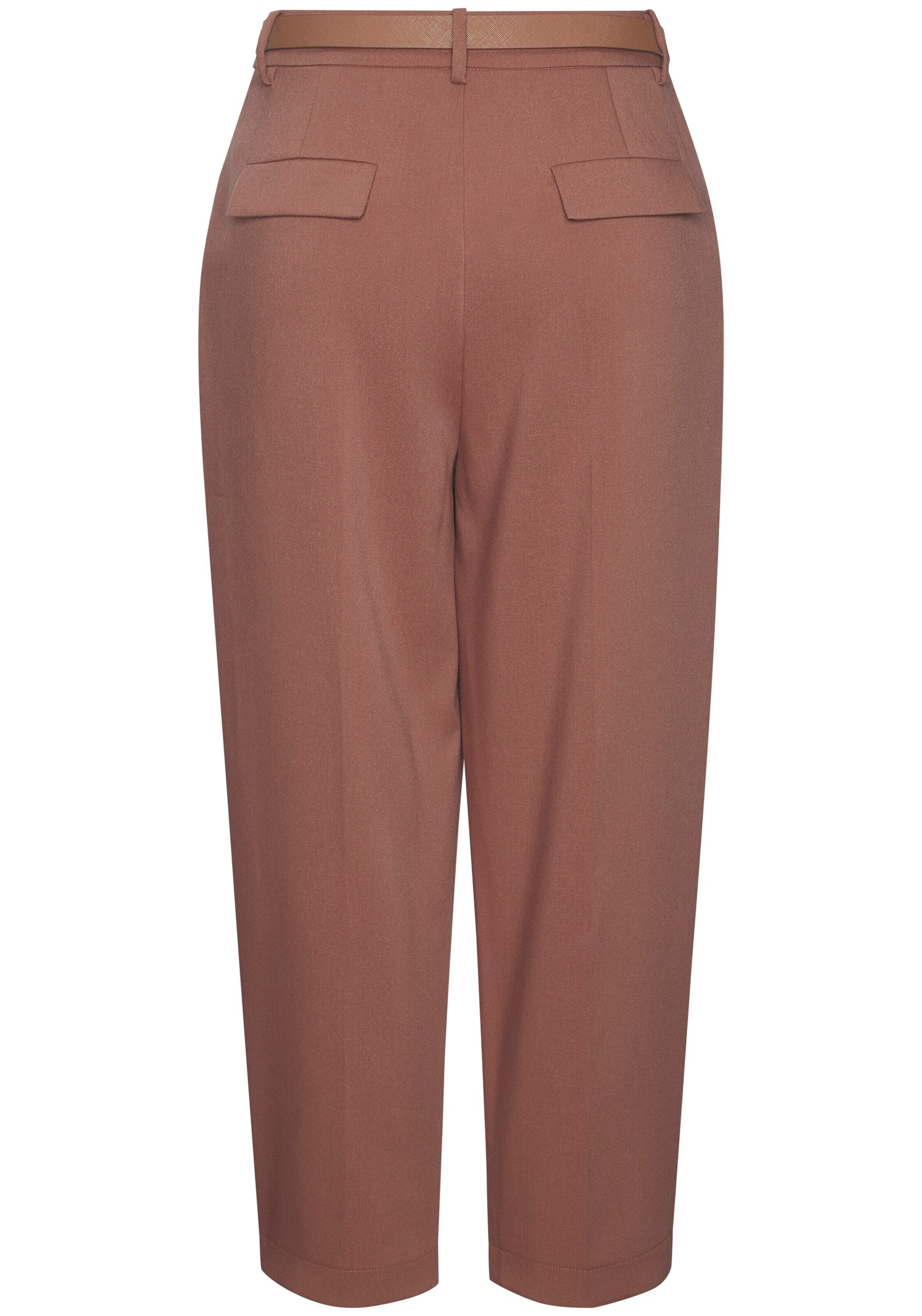 LASCANA Обычный Брюки со складками в Коричневый