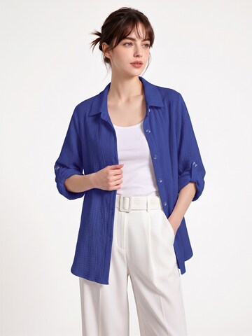 TorWeit Oversizeshirt 'Essential Cotton Shirt'‌‌‌‌ in Blau