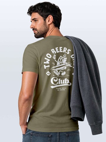 Neverless Shirt 'Two Beers only Backprint' in Green