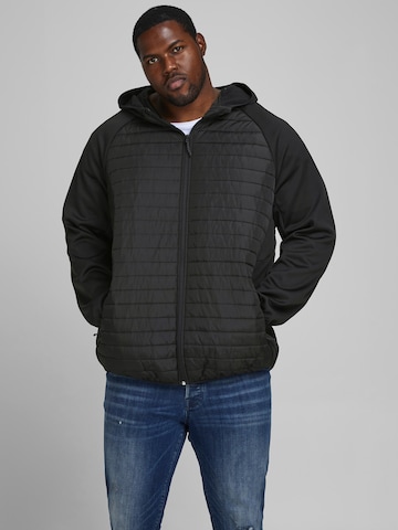 Jack & Jones Plus - Chaqueta de entretiempo en negro: frente