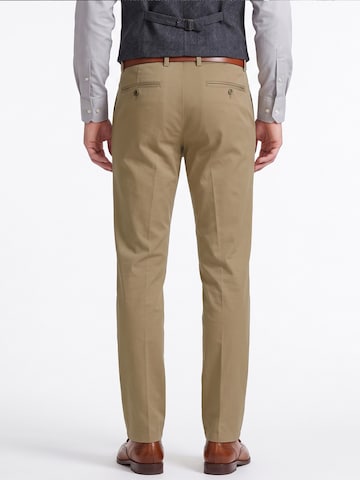 ALLTHEMEN Regular Pleat-Front Pants 'Stofffall' in Green