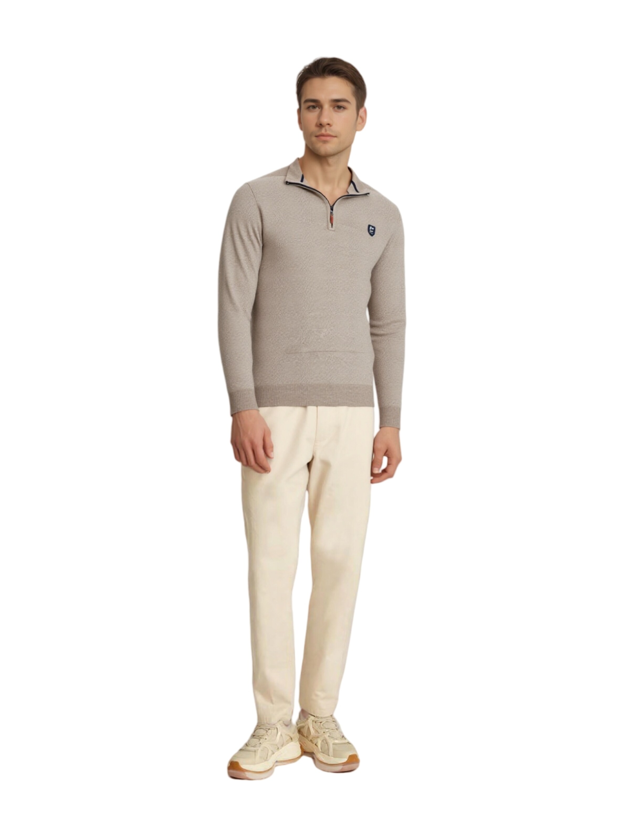 HAJO Sweater 'Jaspé' in Beige