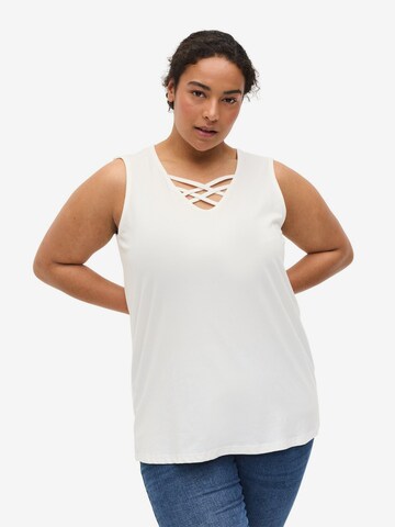 Zizzi Top 'ERILEY' in White: front