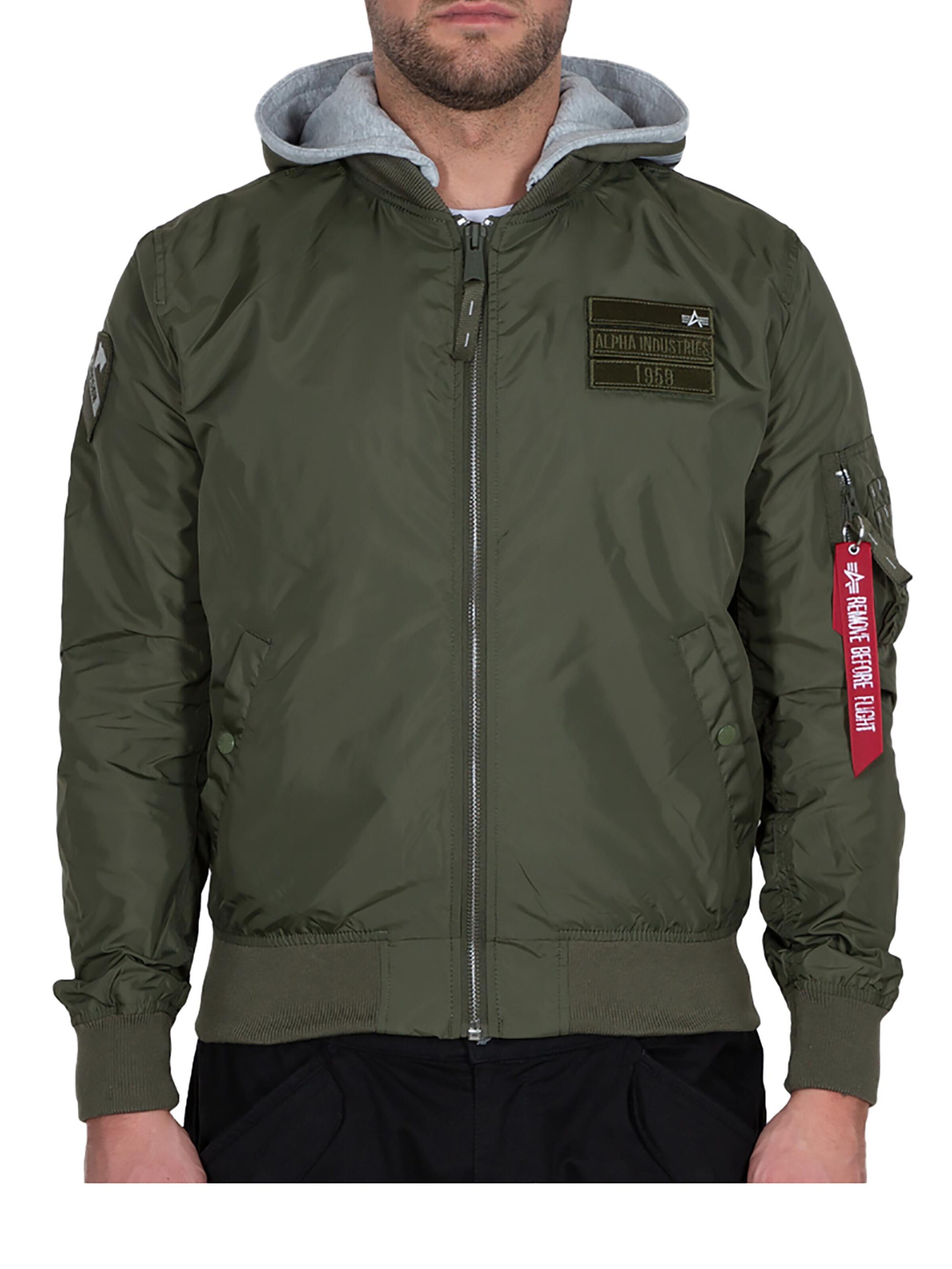 ALPHA INDUSTRIES Between-Season Jacket 'MA-1 TT' in Green: front