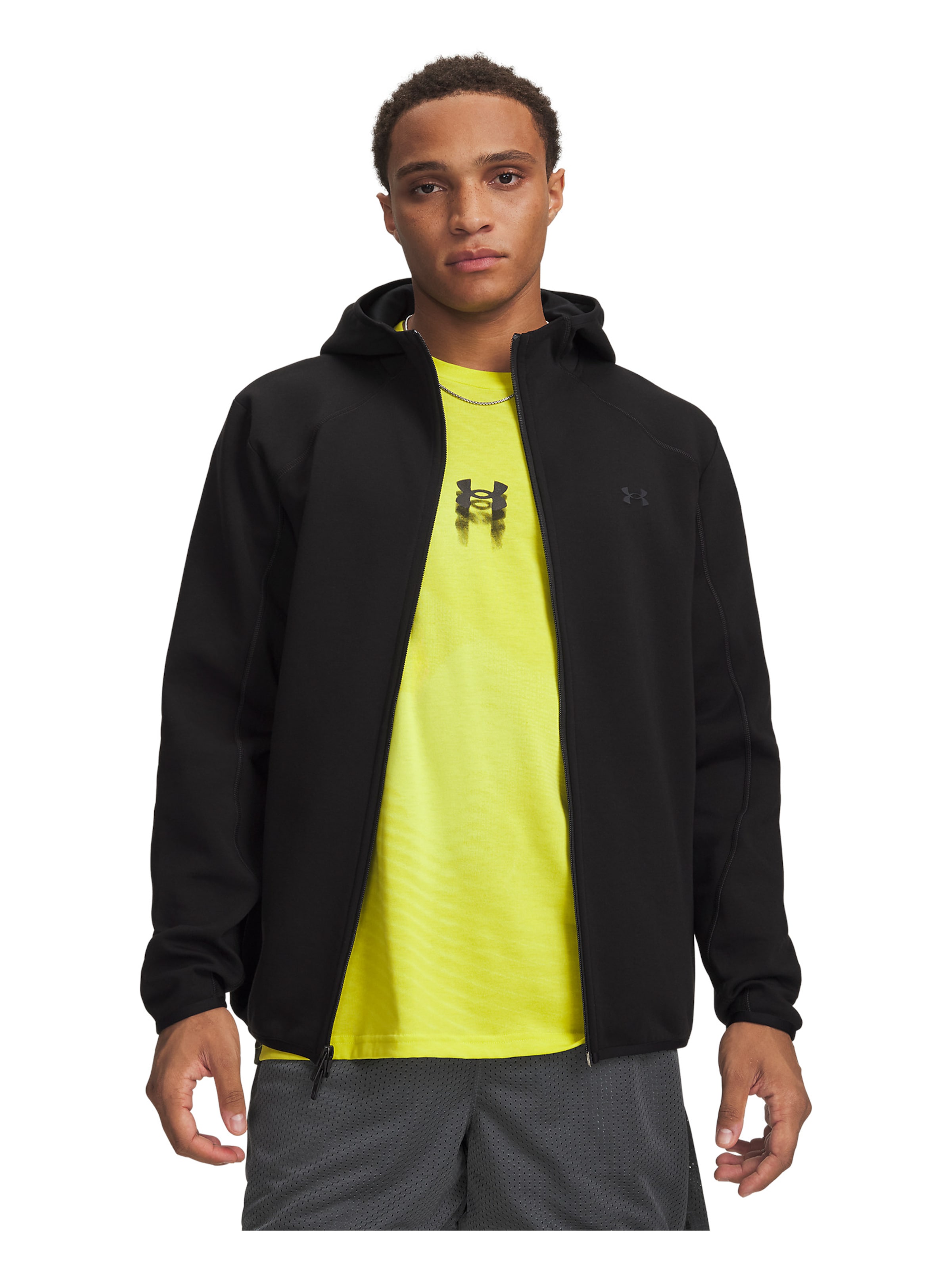 UNDER ARMOUR Sportsweatvest in Zwart: voorkant