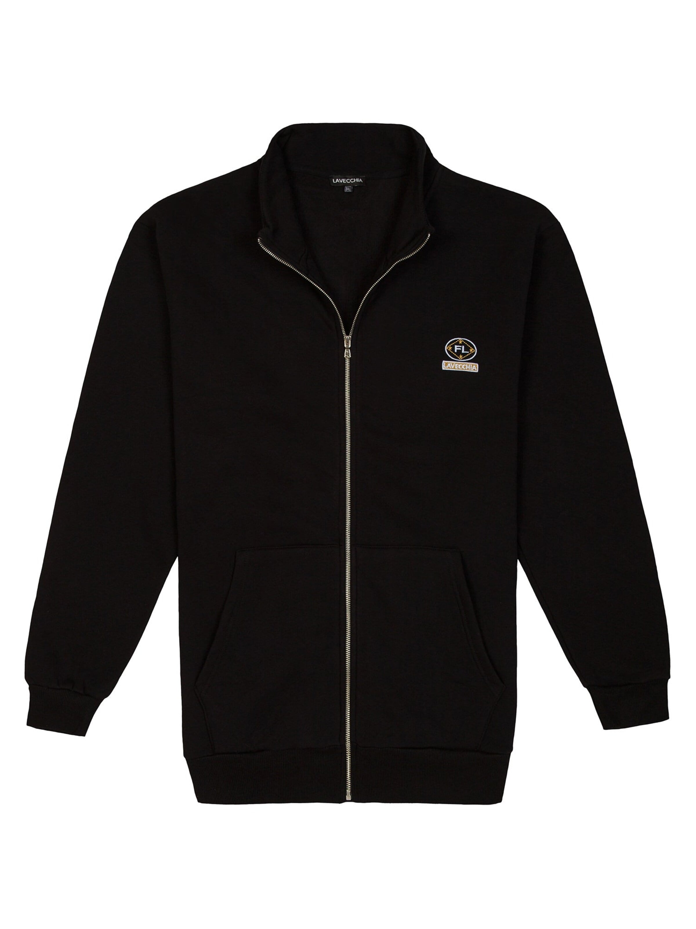 Lavecchia - Sudadera con cremallera 'LV-2027 Übergrößen' en negro: frente