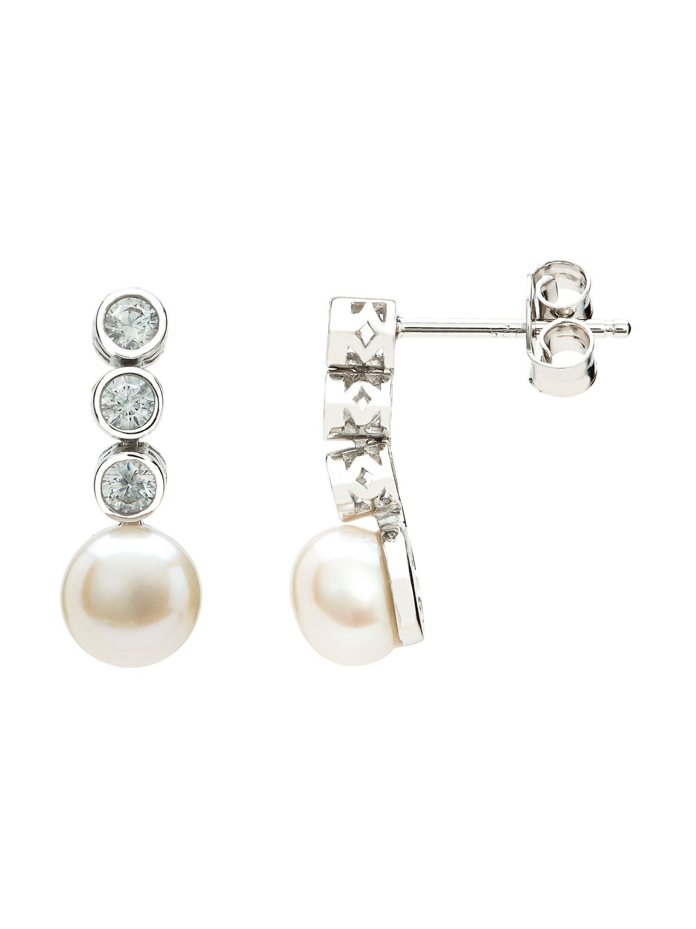 Eye Candy Earrings 'ECJ-ER0052' in Silver: front