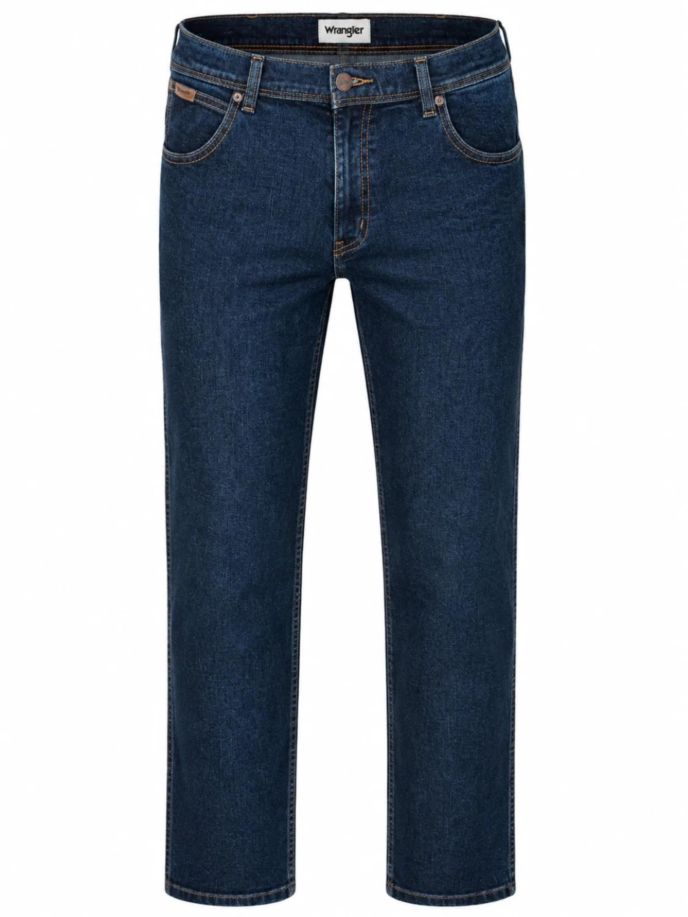 regular Jeans 'Wrangler Texas Herren-Stretchjeans Regular Fit Authentic Straight W12133009 Darkstone' di WRANGLER in blu: frontale
