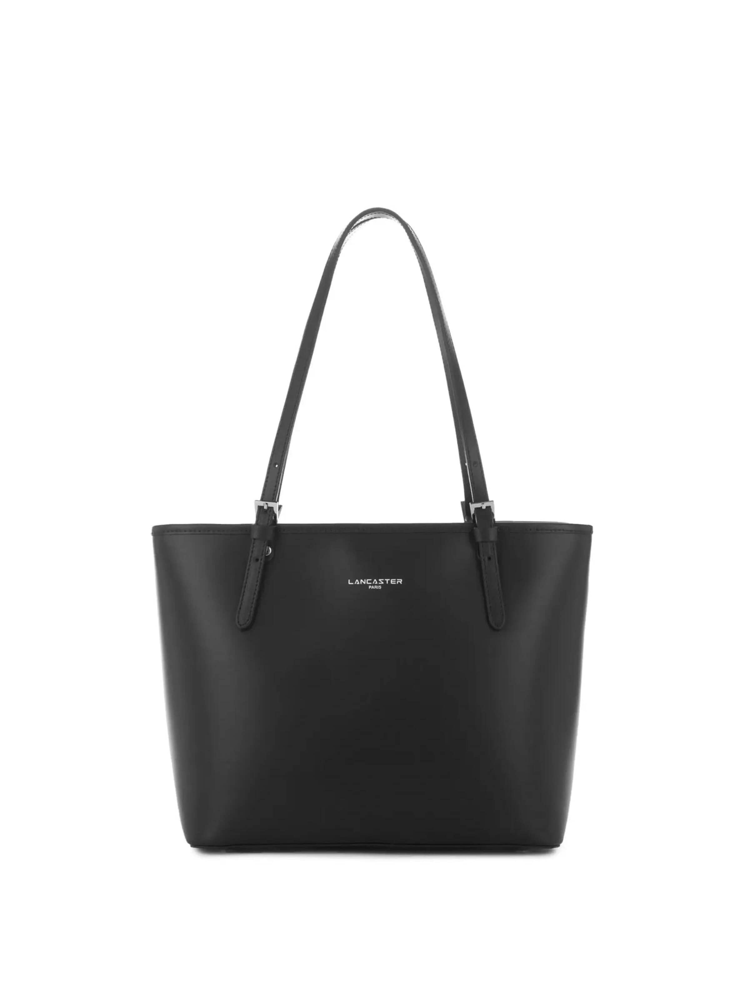 Cabas 'Lancaster Sac cabas épaule Zippée M Smooth Noir' LANCASTER Paris en noir : devant